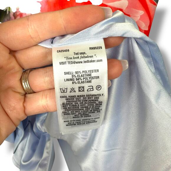 Ted Baker London Emore Focus Bouquet Floral Print Bodycon Midi Slim Fit Dress - Picture 11 of 11